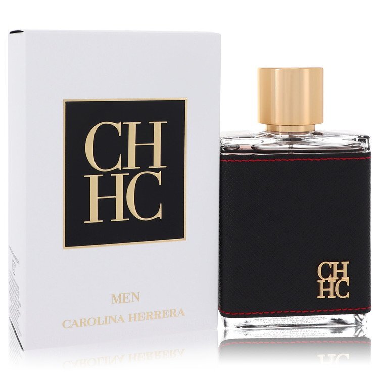 Carolina Herrera CH Eau De Toilette spray for men, 3.4 oz bottle, with sleek packaging and elegant design.
