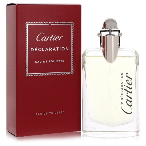 Cartier Declaration Eau de Toilette spray for men, 1.7 oz bottle with sleek design and classic fragrance packaging.