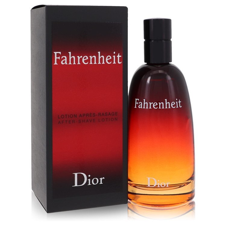 Christian Dior Fahrenheit after shave bottle for men, 3.3 oz, with sleek design and iconic fragrance branding.