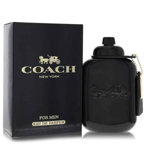 Coach by Coach men's Eau De Parfum spray, 3.4 oz bottle, with sleek design and brand logo visible.