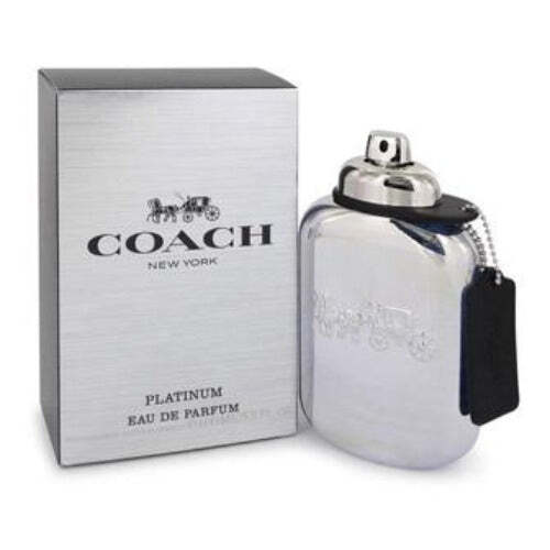 Coach Platinum men's cologne spray in a 2 oz bottle, featuring sleek packaging and the Coach logo on the fragrance box.