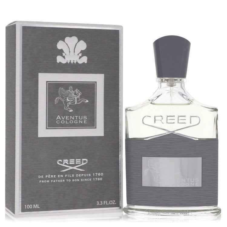 Aventus Cologne by Creed men's Eau De Parfum spray, 3.3 oz, featuring the sleek Creed fragrance bottle.