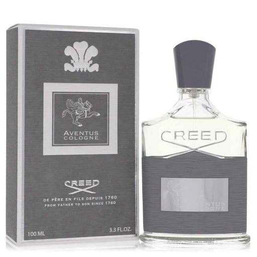 Aventus Cologne by Creed men's Eau De Parfum spray, 3.3 oz, featuring the sleek Creed fragrance bottle.