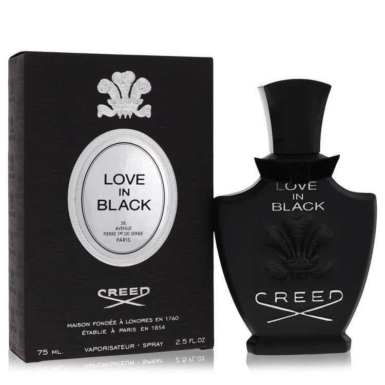 Creed Love In Black Eau De Parfum spray for women, 2.5 oz bottle, elegant black packaging, luxurious fragrance.
