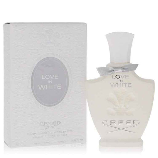 Creed Love in White Eau de Parfum spray for women, 2.5 oz bottle, elegant fragrance with floral and musky notes.