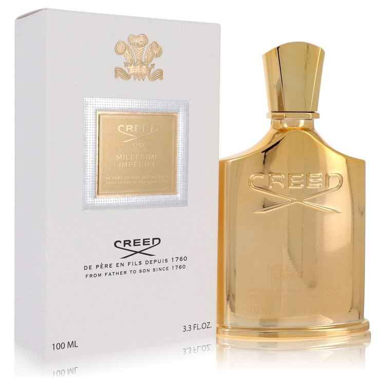 Creed Millesime Imperial Eau De Parfum spray for men, 3.4 oz bottle, featuring a sleek design and luxurious fragrance.