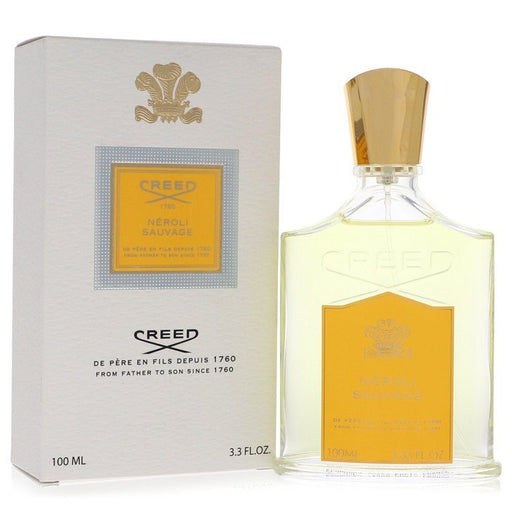Neroli Sauvage by Creed Eau de Parfum for men, 3.3 oz bottle, featuring elegant packaging and fragrance details.
