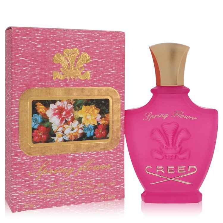 Spring Flower by Creed Eau de Parfum Spray for Women, 2.5 oz bottle, elegant floral fragrance with a sleek design.