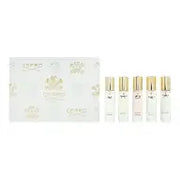 Set of 5 Creed Eau de Parfum spray bottles for women, 0.33 oz each, showcasing elegant perfume bottles.