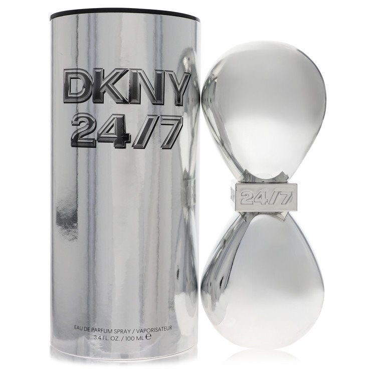 Donna Karan DKNY 24/7 Eau De Parfum spray for women, 3.4 oz bottle with elegant packaging and spray nozzle.