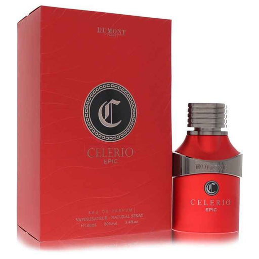 Celerio Epic Eau De Parfum Spray by Dumont Paris, 3.4 oz, for men and unisex, with sleek perfume bottle and elegant packaging