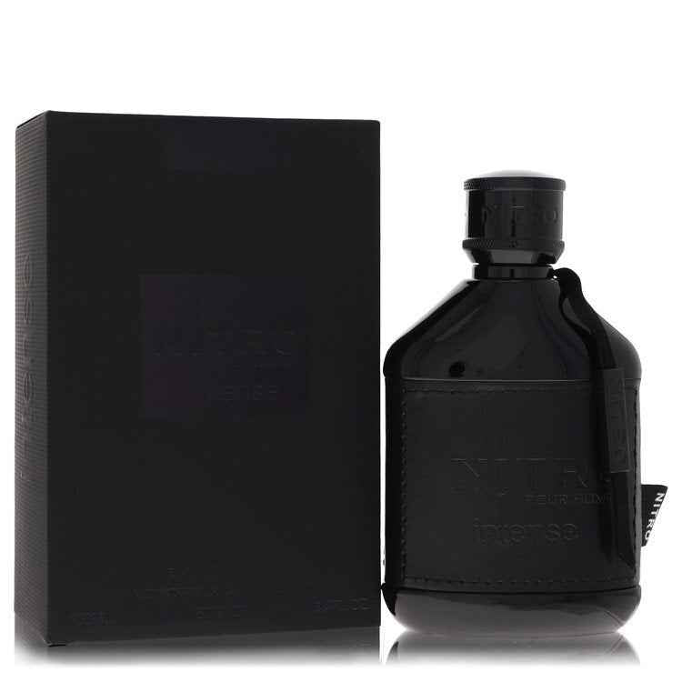 Dumont Paris Nitro Intense Eau De Parfum Spray for Men, 3.4 oz bottle, elegant design with a sleek dark-colored fragrance cap.