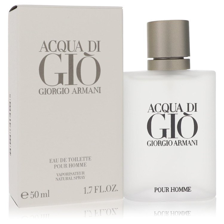Giorgio Armani Acqua Di Gio Eau De Toilette spray for men, 1.7 oz bottle with sleek design and Armani branding.