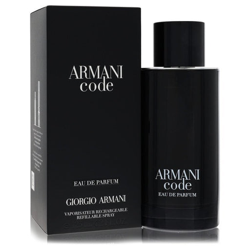 Giorgio Armani Armani Code Eau De Parfum spray for men, 4.2 oz bottle, sleek design, luxurious fragrance packaging