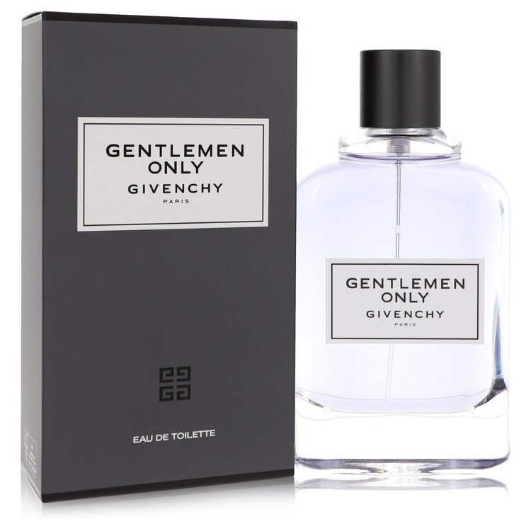 Gentlemen Only by Givenchy Eau De Toilette spray for men, 3.4 oz bottle, featuring sleek packaging and elegant design.