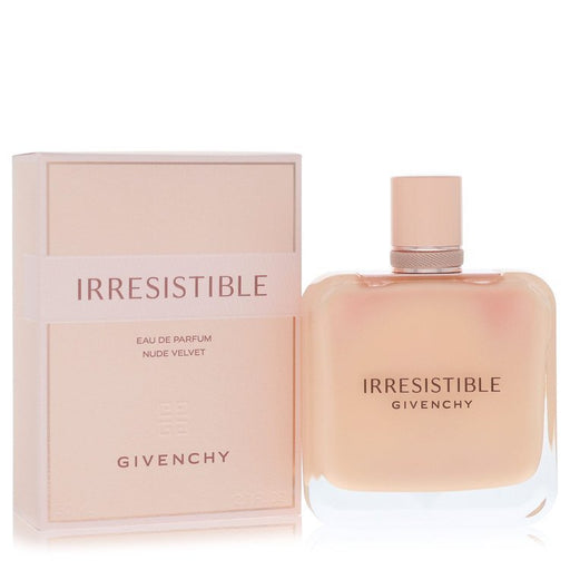 Givenchy Irresistible Nude Velvet Eau de Parfum spray for women, 2.7 oz bottle with elegant packaging and branding.