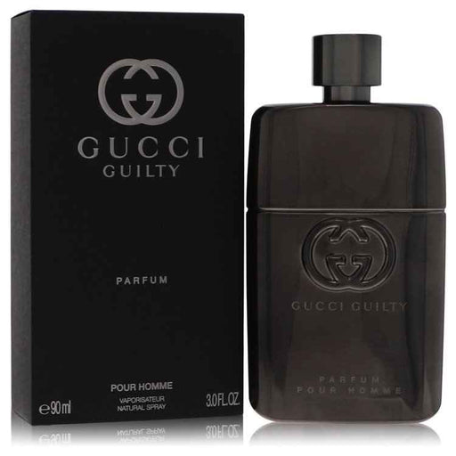 Gucci Guilty Pour Homme perfume spray for men, 3 oz bottle, with sleek packaging and branding visible.