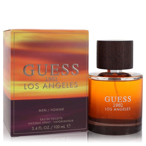 Guess 1981 Los Angeles Eau De Toilette Spray for Men, 3.4 oz bottle with sleek design and Guess branding visible.