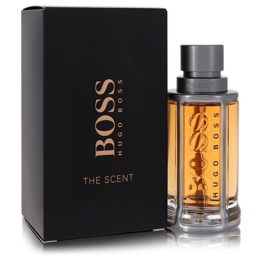 Hugo Boss The Scent Eau De Toilette spray for men, 1.7 oz, refillable bottle with sleek packaging.
