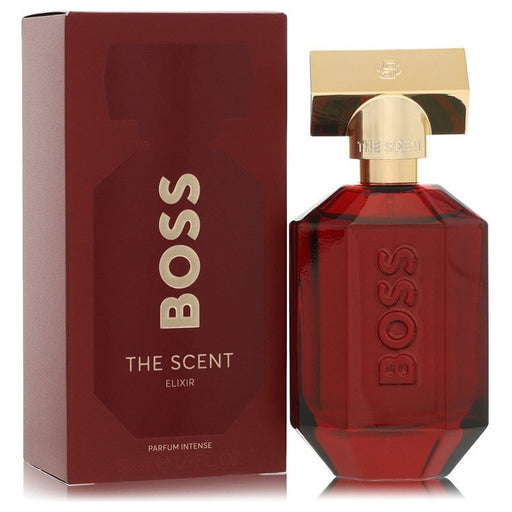 Hugo Boss Boss The Scent Elixir Eau de Parfum Intense for women, 1.6 oz bottle with elegant packaging.