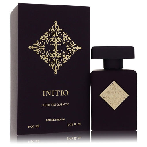 High Frequency by Initio Parfums Prives Eau De Parfum spray for men and unisex, 3.04 oz, sleek bottle with minimalist design.