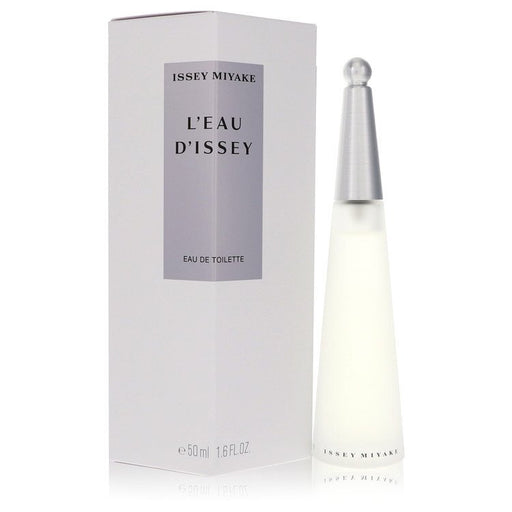 Issey Miyake L'EAU D'ISSEY Eau De Toilette spray bottle for women, 1.6 oz, with sleek packaging and clear fragrance label.