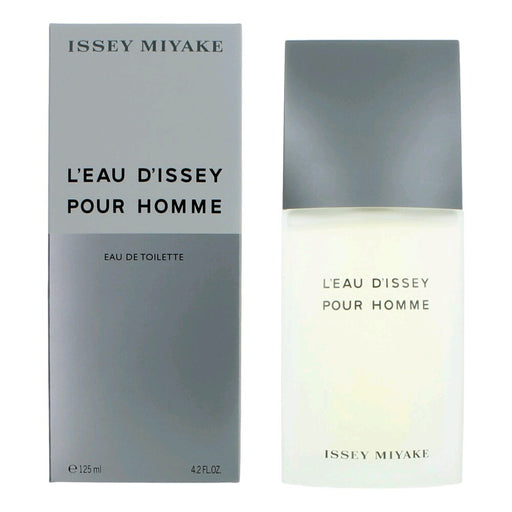 Issey Miyake L'eau D'Issey Pour Homme 4.2 oz Eau De Toilette spray for men with sleek bottle and minimalist design.