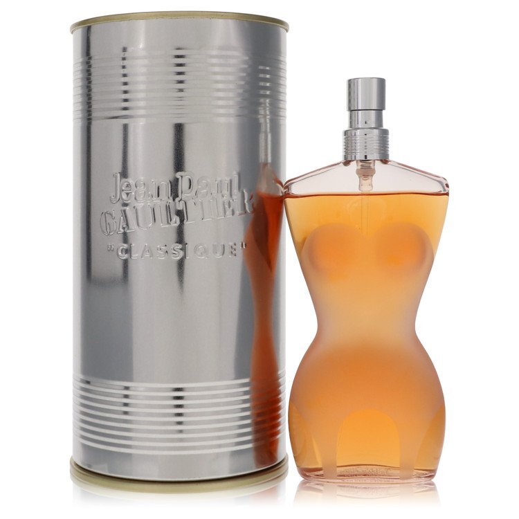 Jean Paul Gaultier Eau De Toilette Spray for Women, 3.4 oz bottle, with distinctive packaging and floral fragrance design.