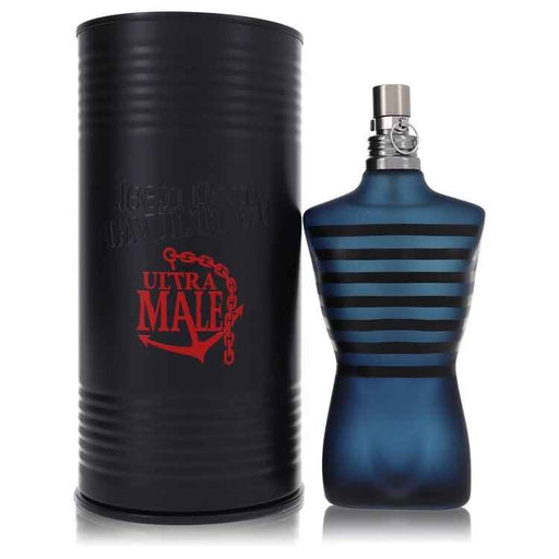 Jean Paul Gaultier Ultra Male Eau de Toilette Intense spray 4.2 oz for men with the iconic bottle design.