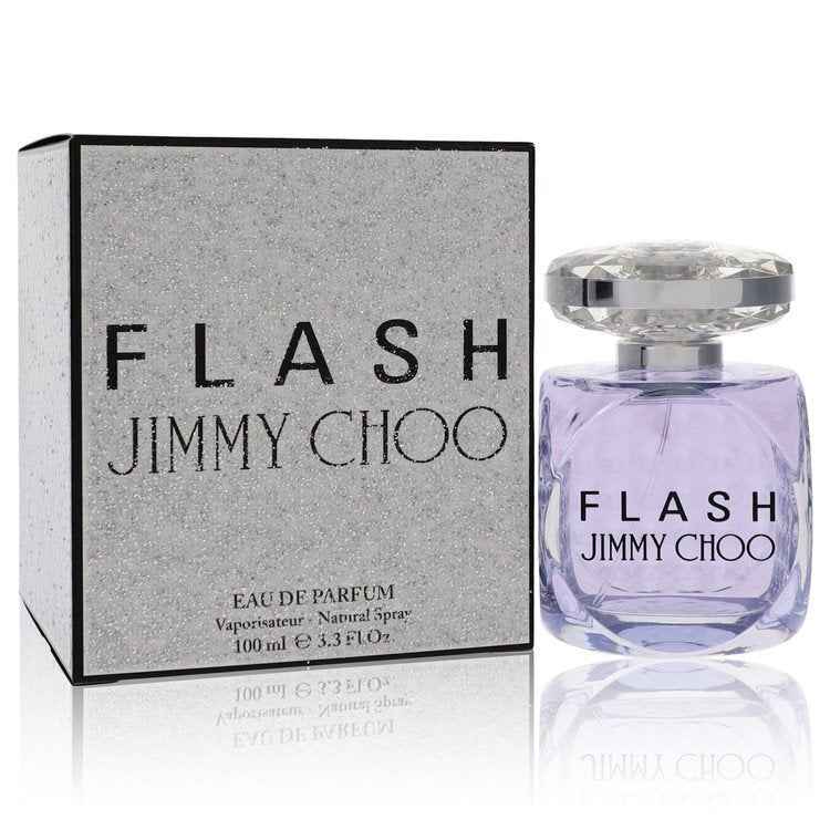 Jimmy Choo Flash Eau de Parfum spray for women, 3.4 oz bottle, with elegant perfume design and branding.