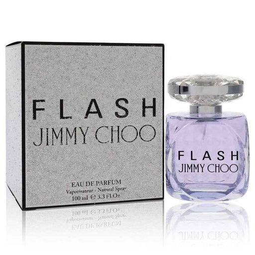 Jimmy Choo Flash Eau de Parfum spray for women, 3.4 oz bottle, with elegant perfume design and branding.