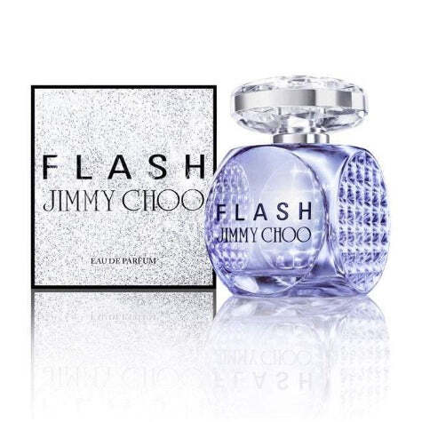 Jimmy Choo Flash women’s Eau De Parfum spray 3.3 oz bottle with sleek design and vibrant pink accents.
