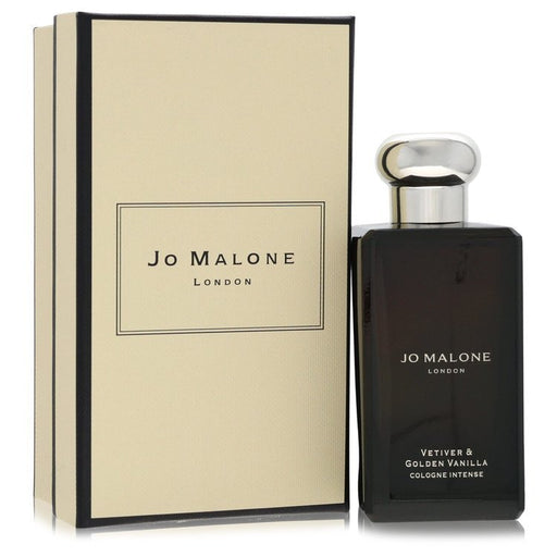 Jo Malone Vetiver & Golden Vanilla Cologne Intense spray in 3.4 oz, featuring a warm vetiver and vanilla fragrance for women and unisex.