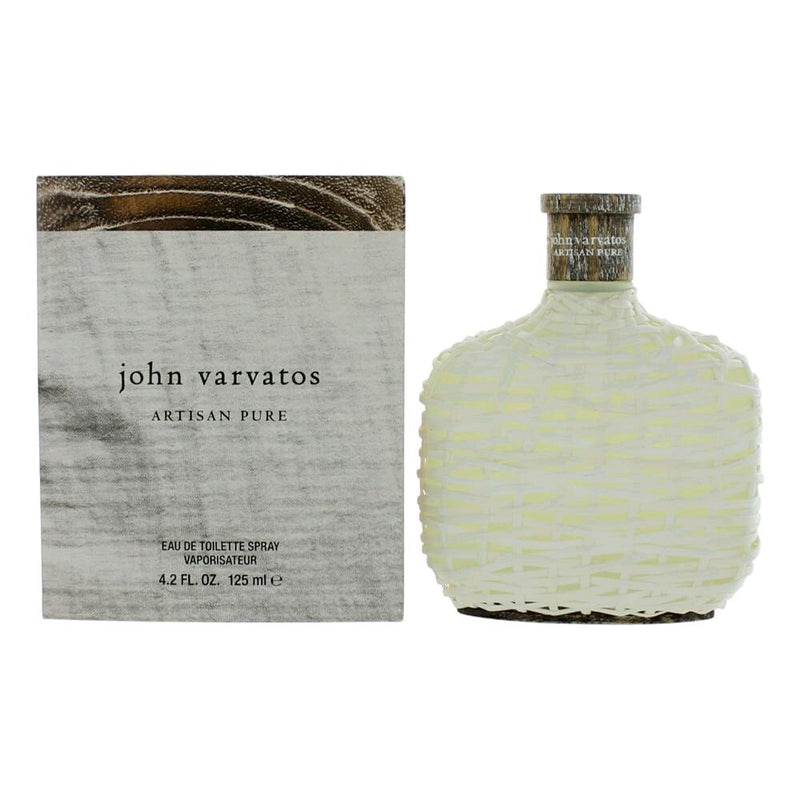 John Varvatos Artisan Pure men's Eau de Toilette spray, 4.2 oz, featuring a sleek bottle design and branding.