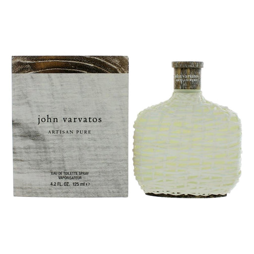 John Varvatos Artisan Pure men's Eau de Toilette spray, 4.2 oz, featuring a sleek bottle design and branding.