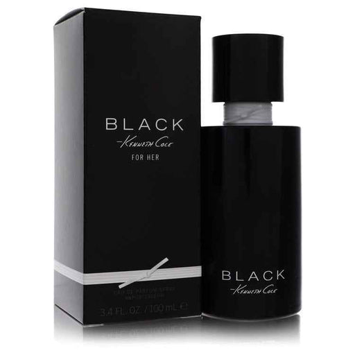 Black by Kenneth Cole Eau De Parfum spray for women, 3.4 oz bottle with sleek black packaging and elegant design.