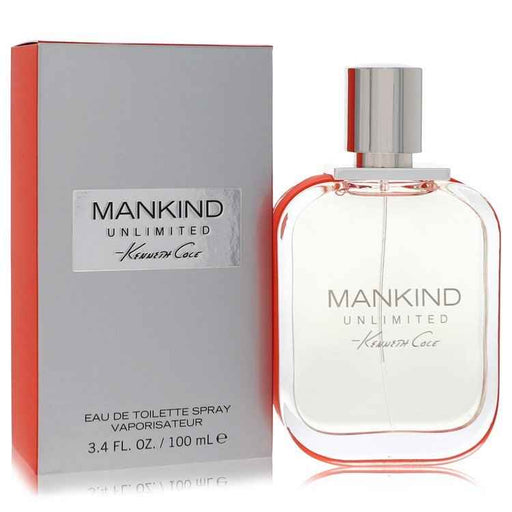 Kenneth Cole Mankind Unlimited Eau De Toilette spray for men, 3.4 oz bottle, stylish packaging and product design.