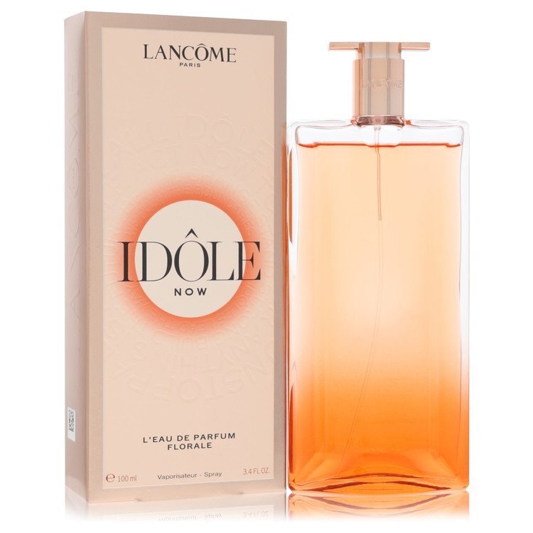 Idole Now by Lancome Eau De Parfum Florale Spray 3.4 oz bottle with elegant design and floral accents.
