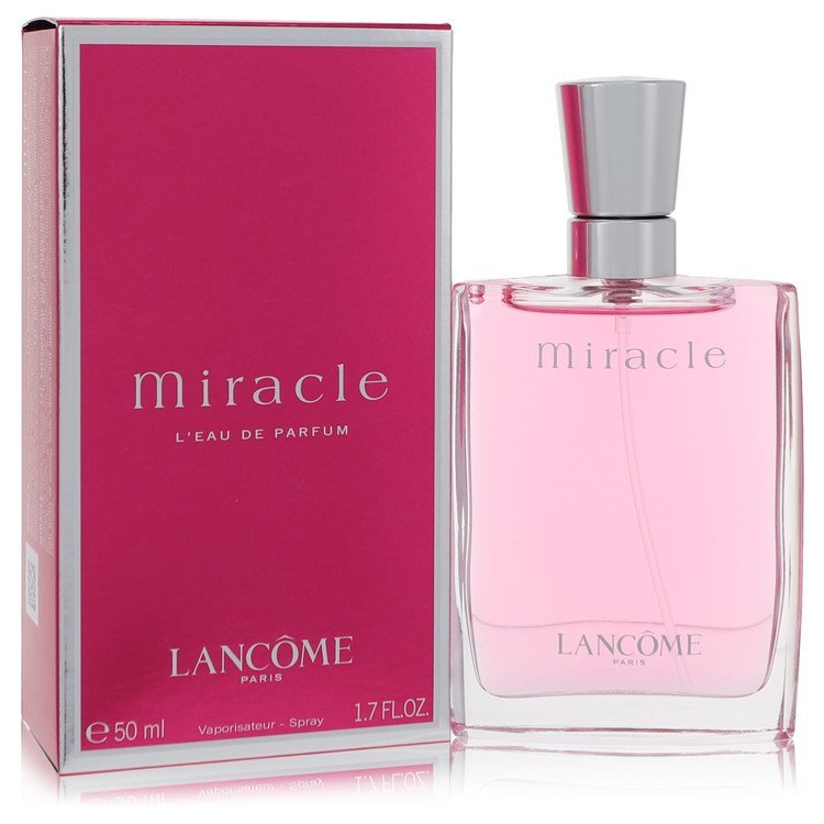 Miracle by Lancome Eau De Parfum Spray 1.7 oz bottle with elegant design, showcasing the fragrance for women.