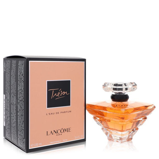 Tresor by Lancome Eau De Parfum Spray 3.4 oz bottle with elegant design, showcasing the fragrance for women.