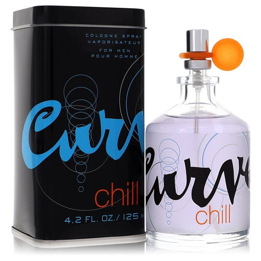 Curve Chill by Liz Claiborne cologne spray bottle, 4.2 oz, with a sleek design and vibrant colors, perfect for men.