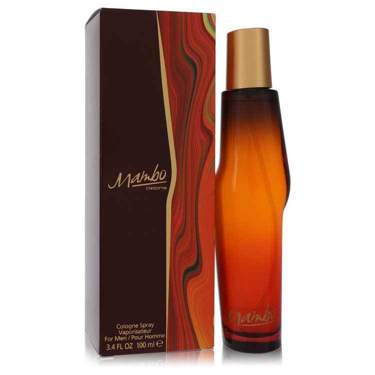 Mambo by Liz Claiborne men's cologne spray in 3.4 oz bottle, featuring a sleek design and classic fragrance.
