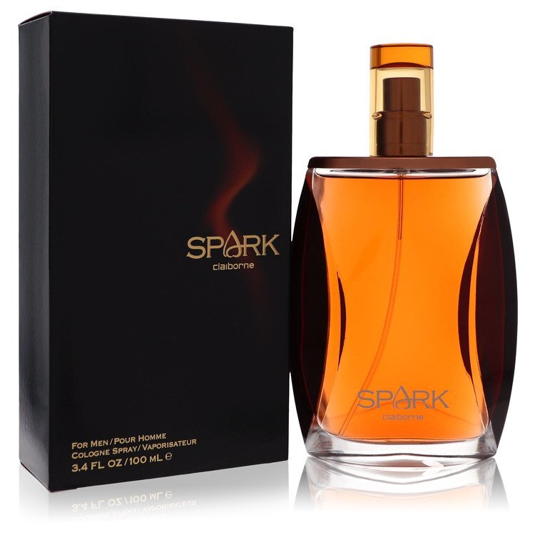 Liz Claiborne Spark Eau De Cologne Spray 3.4 oz for men in a sleek bottle with a modern design.