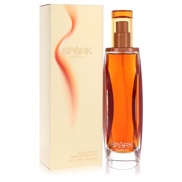 Liz Claiborne Spark Eau De Parfum Spray 1.7 oz for women, featuring a stylish bottle with a floral design.