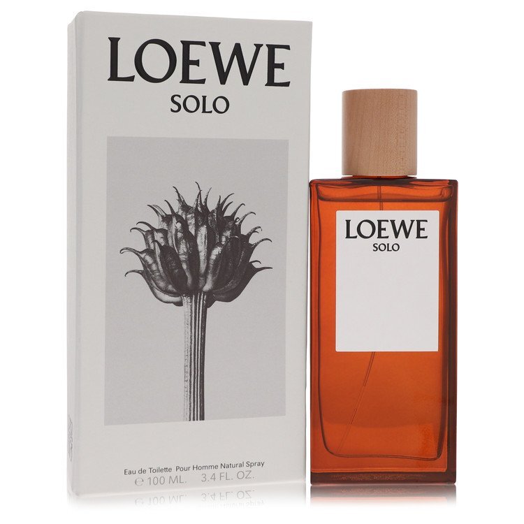 Loewe Solo Loewe Eau De Toilette Spray 3.4 oz bottle for men, featuring a sleek design and modern branding.