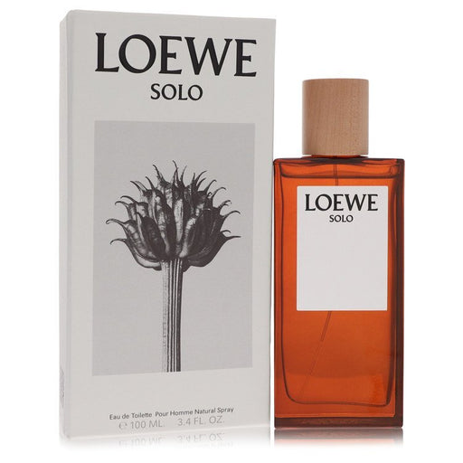 Loewe Solo Loewe Eau De Toilette Spray 3.4 oz bottle for men, featuring a sleek design and modern branding.