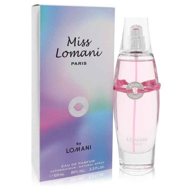 Miss Lomani by Lomani Eau de Parfum spray for women, 3.3 oz bottle, elegant floral scent with sleek glass design