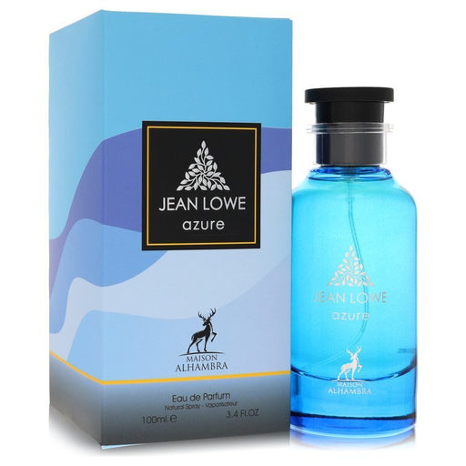 Jean Lowe Azure Eau de Parfum spray by Maison Alhambra, 3.4 oz, unisex fragrance bottle with elegant design.