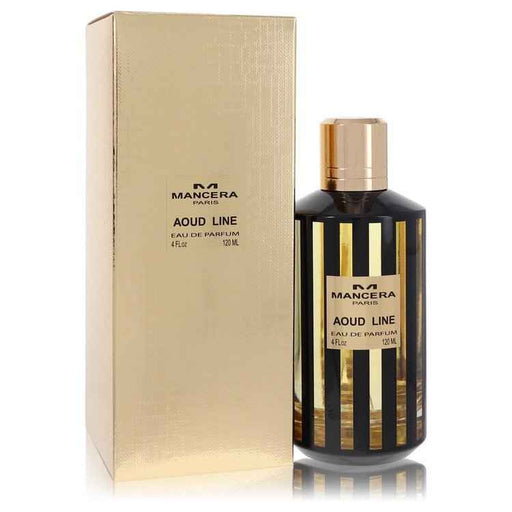 Mancera Aoud Line Eau De Parfum spray for women and unisex, 4 oz bottle, featuring elegant floral and woody notes.
