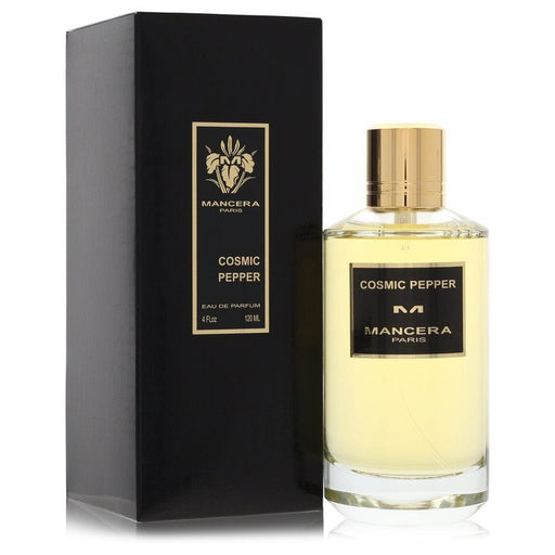 Cosmic Pepper by Mancera Eau De Parfum spray for men and unisex, 4 oz bottle with a sleek fragrance design.